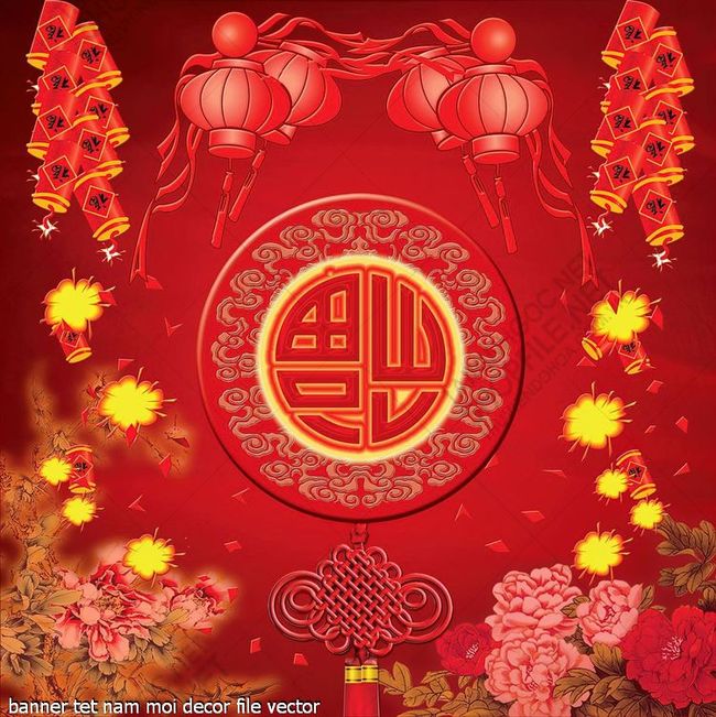 banner tet nam moi decor file vector